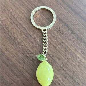 Kate Spade Lemon Keychain with Green Leaf Accent or purse charm